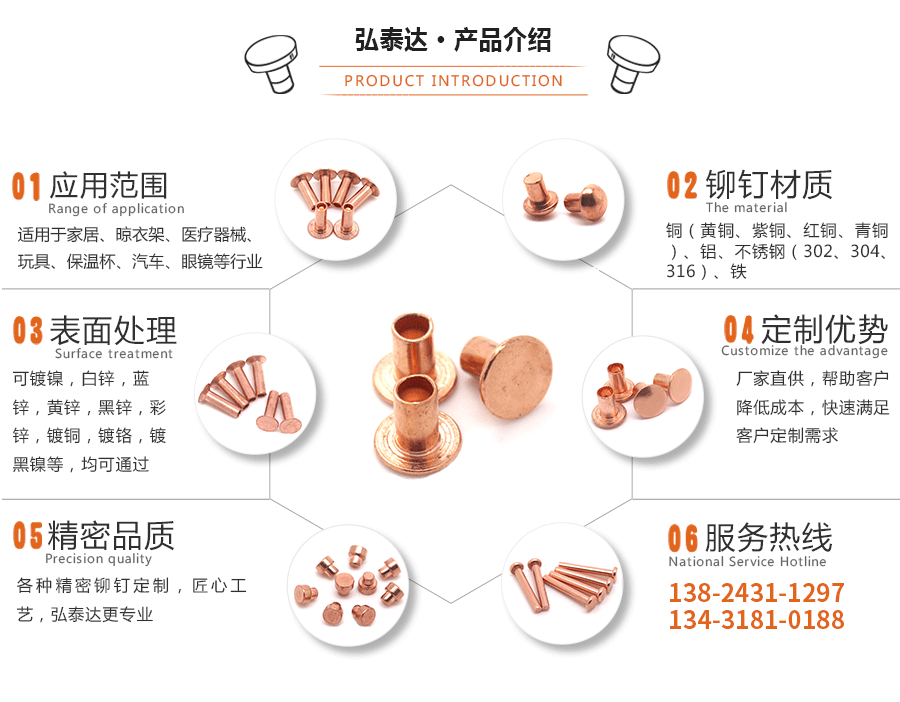 半空心紫銅鉚釘